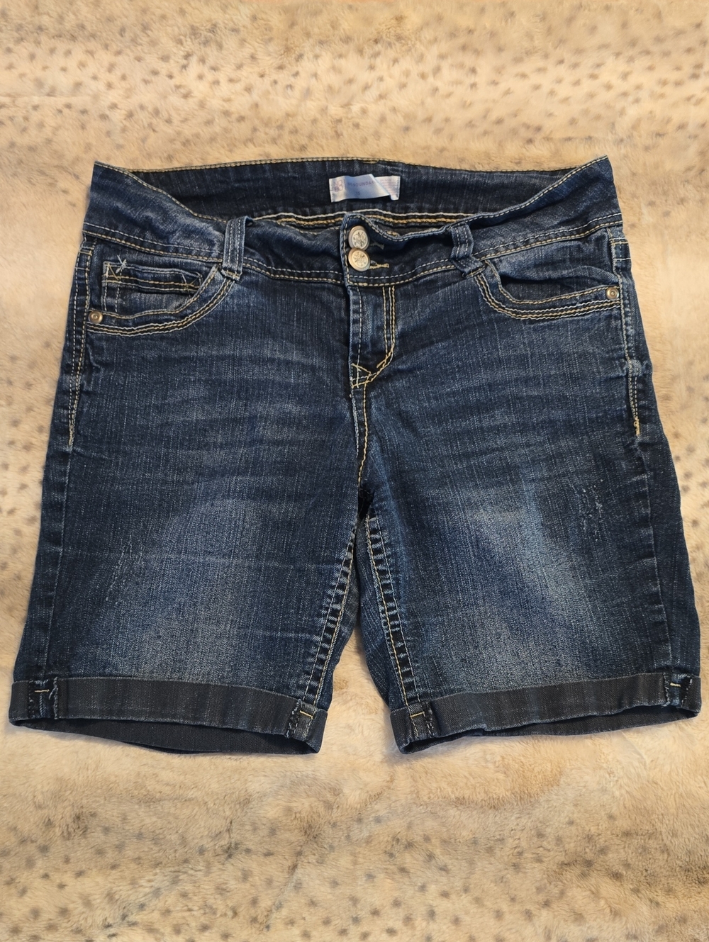 No Boundaries Dark Blue Denim Bermuda Shorts